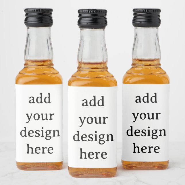 Create Your Own Simple Custom 3" x 2" Mini  Liquor Bottle Label (Bottles)
