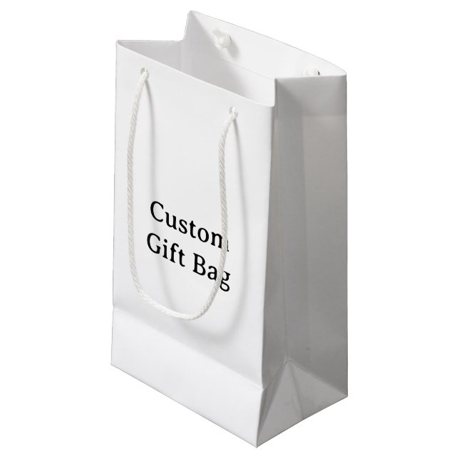 Create Your Own Simple Custom 5”x3”x8.5” Glossy Small Gift Bag (Front Angled)
