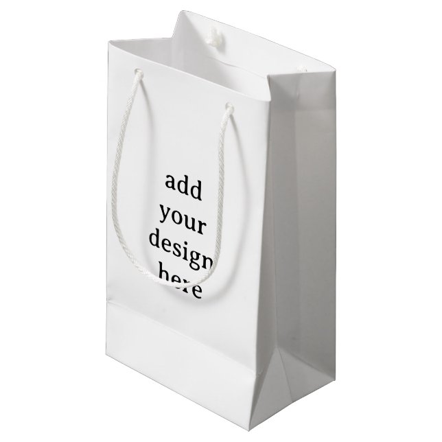 Create Your Own Simple Custom 5”x3”x8.5” Matte Small Gift Bag (Front Angled)
