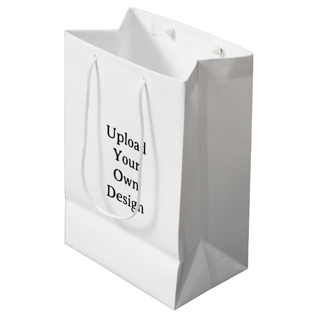Create Your Own Simple Custom 7”x4.5”x10” Glossy Medium Gift Bag (Front Angled)