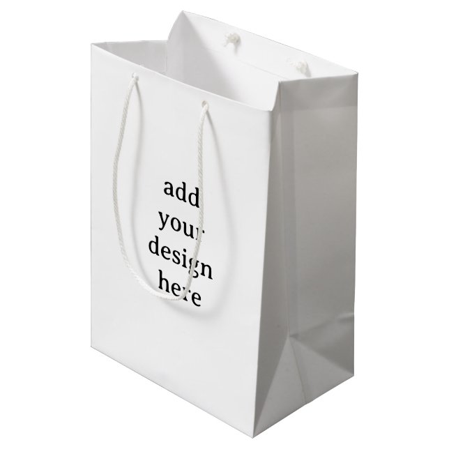 Create Your Own Simple Custom 7”x4.5”x10” Matte Medium Gift Bag (Front Angled)