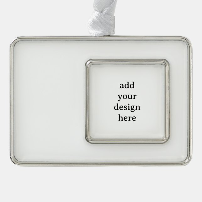 Create Your Own Simple Custom Framed  Silver Plated Framed Ornament (Front)