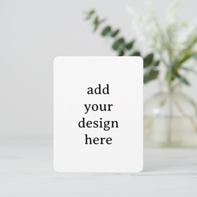 Create Your Own Simple Custom Rounded 4.25" x 5.5" Invitation (Standing Front)