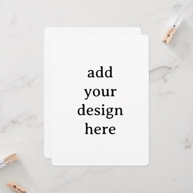 Create Your Own Simple Custom Rounded 6.5" x 8.75" Invitation (Front/Back In Situ)