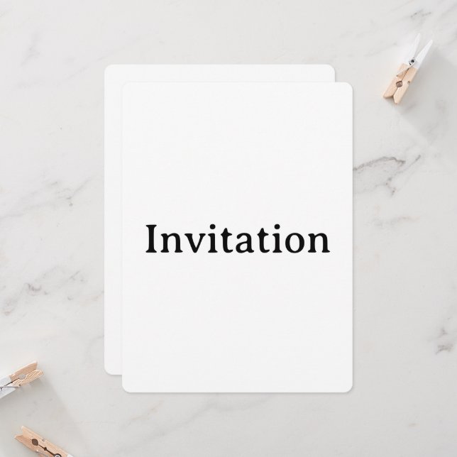 Create Your Own Simple Custom Rounded 6.5" x 8.75" Invitation (Front/Back In Situ)
