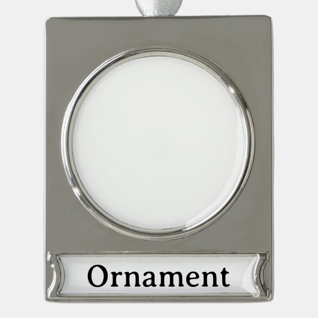 Create Your Own Simple Custom  Silver Plated Banner Ornament (Front)