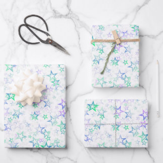 Create Your Own Simple Faded Stars Pattern Wrapping Paper Sheet