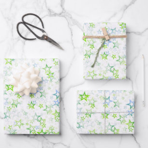 Create Your Own Simple Faded Stars Pattern Wrapping Paper Sheet