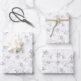 Create Your Own Simple Faded Stars Pattern Wrapping Paper Sheet