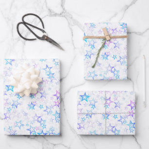Create Your Own Simple Faded Stars Pattern Wrapping Paper Sheet