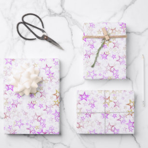 Create Your Own Simple Faded Stars Pattern Wrapping Paper Sheet