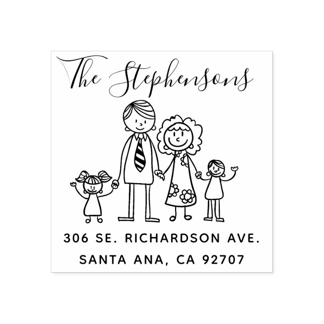 Create Your Own Simple Hand-drawn Family Name Rubber Stamp (Imprint)