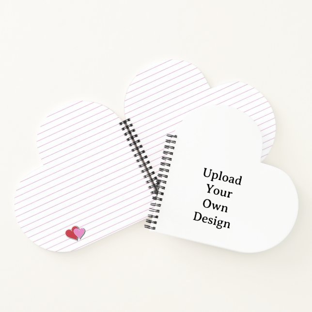 Create Your Own Simple Heart Shaped Spiral Bound Notebook (Inside)