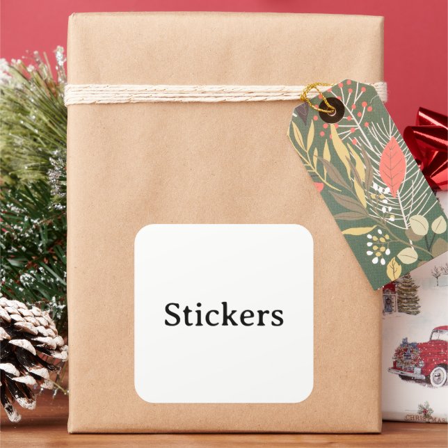 Create Your Own Simple Large 3 inch (sheet of 6) Square Sticker (Holiday)
