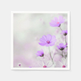 Create Your Own Simple Purple Flowers Napkin