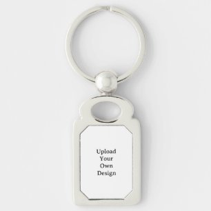 Create Your Own Simple Rectangle 1.8"x1.1" Metal Key Ring