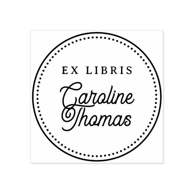Create Your Own Simple Script Ex Libris Name Rubber Stamp (Imprint)
