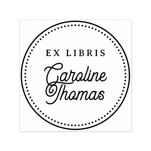 Create Your Own Simple Script Ex Libris Name Self-inking Stamp (Design)
