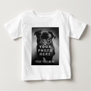Create Your Own Simple Single Photo & Custom Text Baby T-Shirt