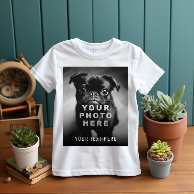 Create Your Own Simple Single Photo & Custom Text T-Shirt (Creator Uploaded)