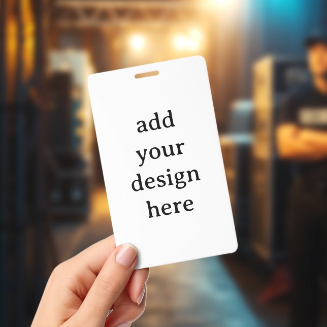 Create Your Own Simple Vertical 3"x5" PVC Plastic ID Badge (Concert)