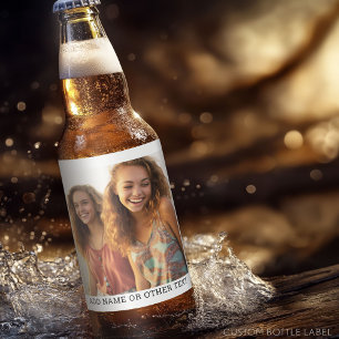 Create Your Own Single Photo Gallery white border Beer Bottle Label