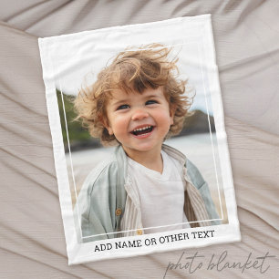 Create Your Own Single Photo Gallery white border Fleece Blanket