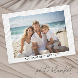Create Your Own Single Photo Gallery white border Fleece Blanket