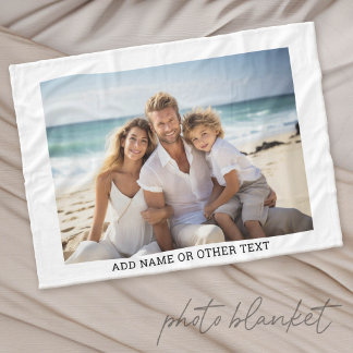 Create Your Own Single Photo Gallery white border Fleece Blanket