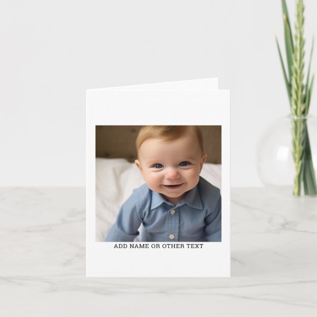 Create Your Own Single Photo Gallery white border Note Card (Front)
