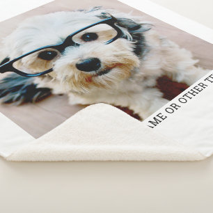 Create Your Own Single Photo Gallery white border Sherpa Blanket