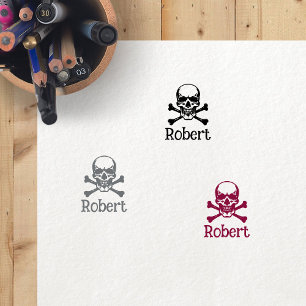 Create Your Own Skull Signature Rubber Stamp