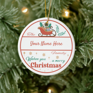 Create Your Own Sleigh Name & Year Christmas Ceramic Tree Decoration