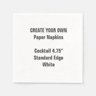 Create Your Own Small WHITE Cocktail Paper Napkins