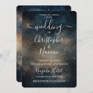 Create Your Own Smokey Blue Fireworks Invitation
