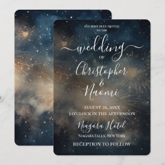 Create Your Own Smokey Blue Fireworks Invitation