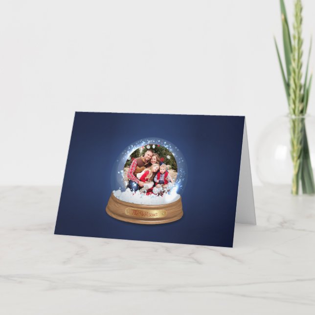 Create Your Own Snow Globe Photo Holiday Card (Front)