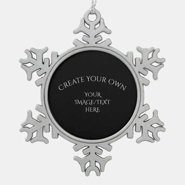 Create Your Own Snowflake Pewter Christmas Ornament (Front)