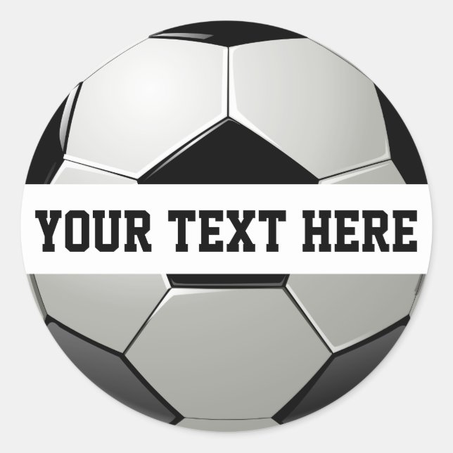 Create Your Own Soccer Ball Custom Team Name  Classic Round Sticker (Front)