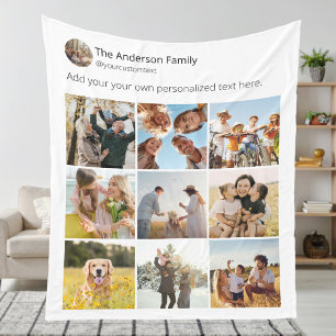 Create Your Own Social Media Photo Collage Fleece Blanket