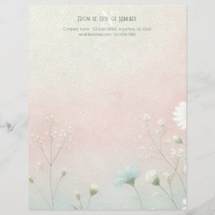Create Your Own Soft Wiledflowers Floral Custom Letterhead