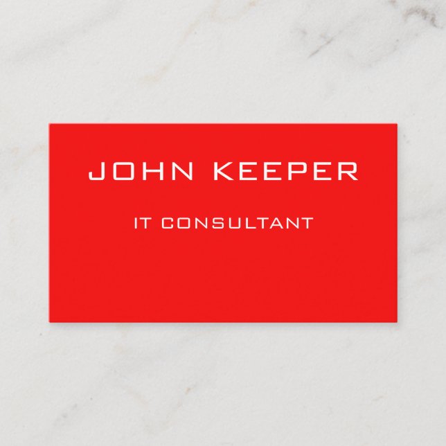 Create Your Own Solid Bright Red Business Card (Front)