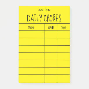 Create Your Own Solid Colour Chores List Post-it Notes