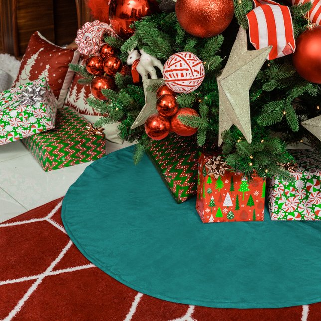 Create Your Own Solid Colour Teal Brushed Polyester Tree Skirt (Create Your Own Solid Color Teal Brushed Polyester Tree Skirt)