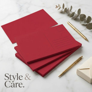 Create Your Own Solid Red Color Glossy Postcard