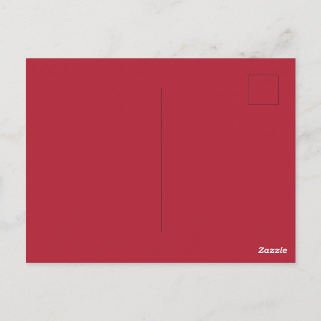 Create Your Own Solid Red Color Glossy Postcard (Back)
