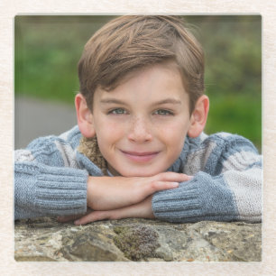 Create Your Own Son Photo Custom Pic Double Sided Glass Coaster