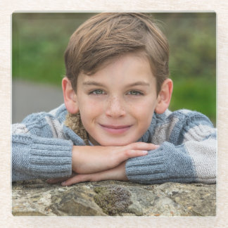 Create Your Own Son Photo Custom Pic Double Sided Glass Coaster