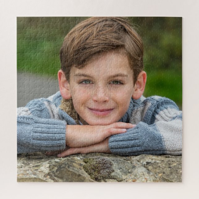 Create Your Own Son Photo Custom Pic Double Sided Jigsaw Puzzle (Vertical)