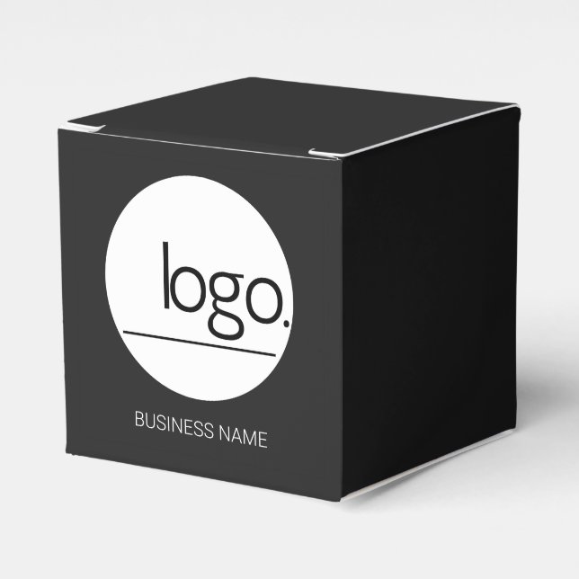 CREATE YOUR OWN SOPHISTICATED LOGO BLACK COMPANY  FAVOUR BOX (Front Side)